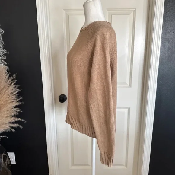 Lands’ End Women's Drifter Raglan Crew Sweater 100% Cotton Size Medium - Picture 6 of 12